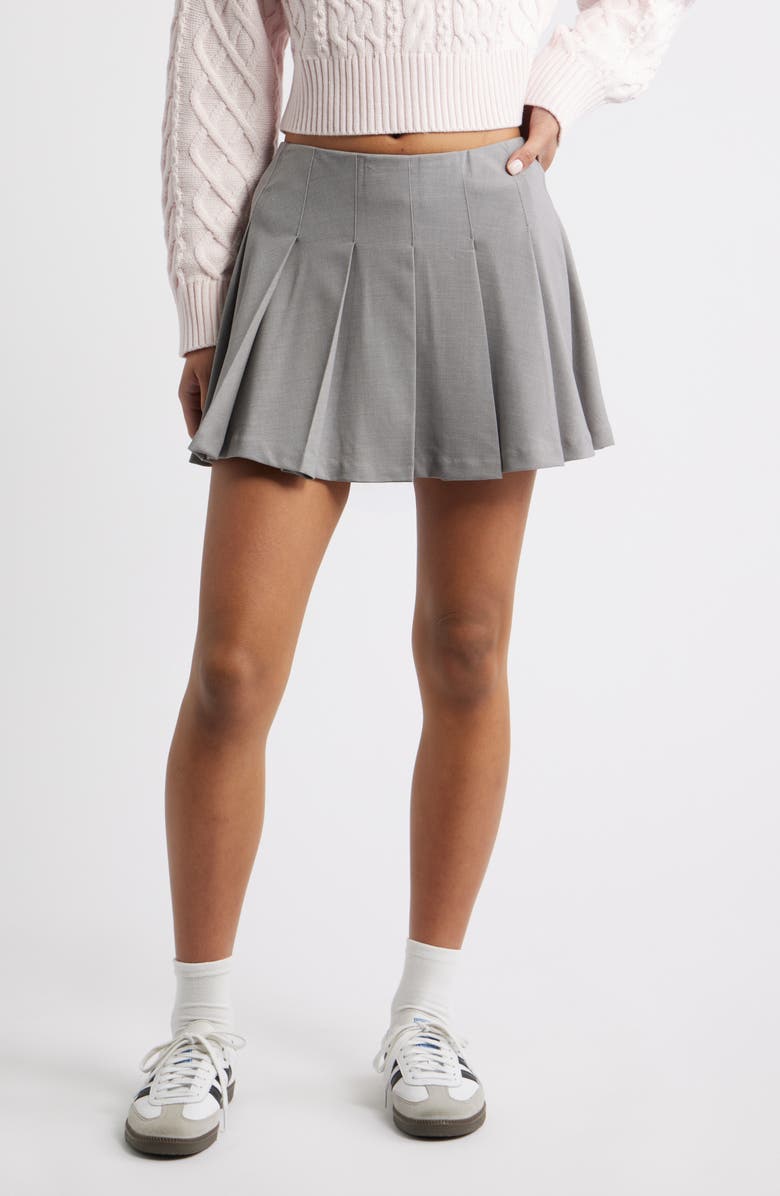 BP. Pleated Miniskort, Main, color, Grey Heather