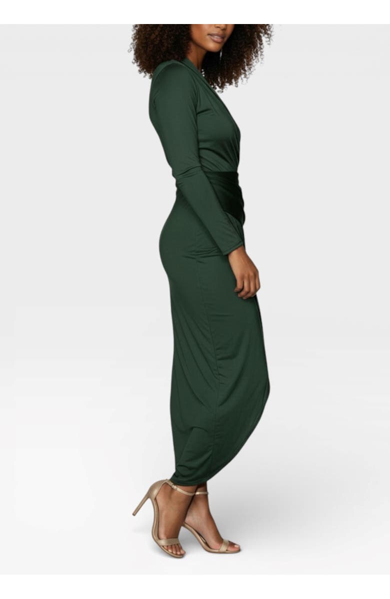 RACHEL Rachel Roy Bret  Wrap Front Midi Dress, Alternate, color, Green Pasture
