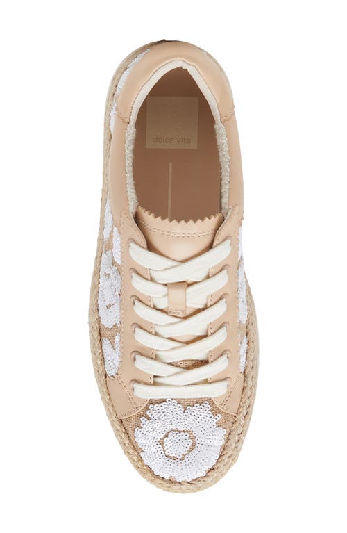 Dolce Vita Azalia Sneaker In Natural Multi Floral Sequins