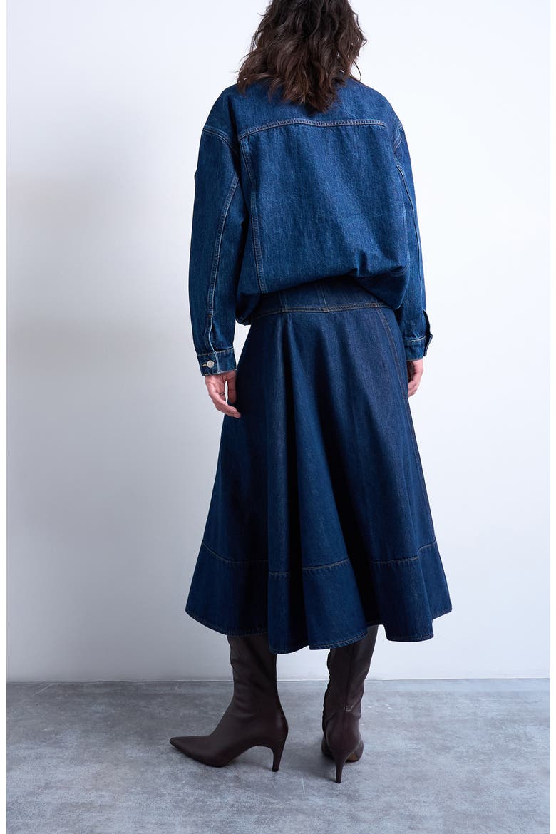 Dropped Waist Denim Skirt, Alternate, color, MEDIUM BLUE