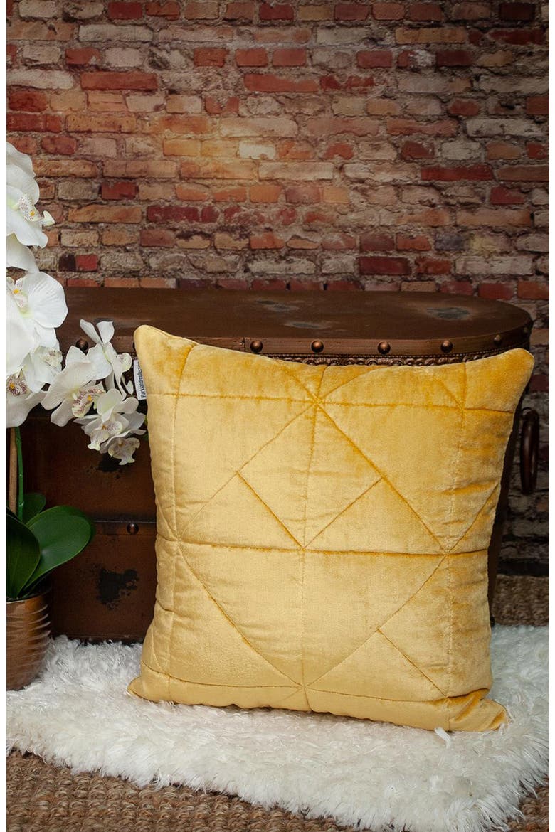 Zoe Quilted Throw Pillow, Alternate, color, YELLOW