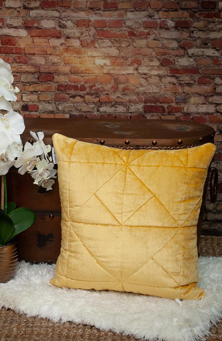 PARKLAND COLLECTION Zoe Quilted Throw Pillow, Alternate, color, Yellow