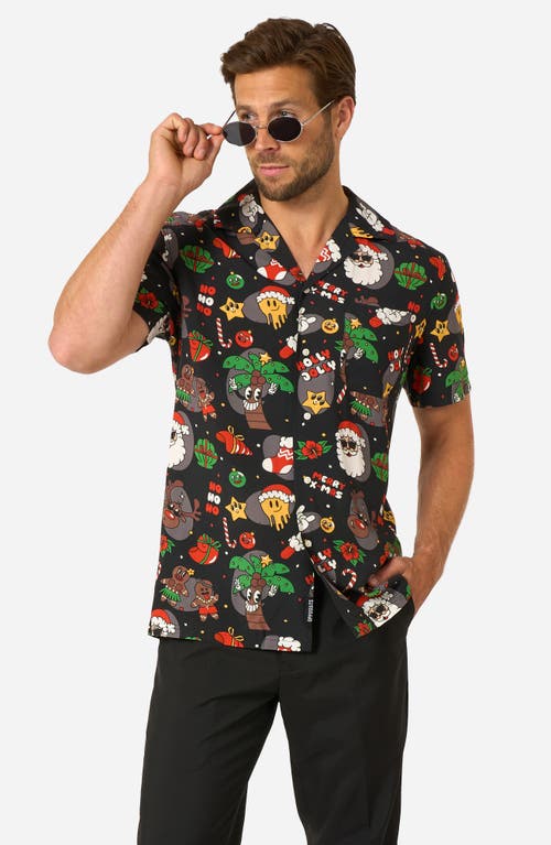 Opposuits Merry Jinglejoy Camp Shirt In Black