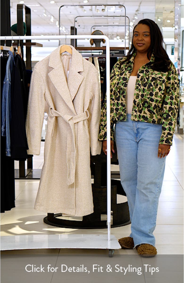 Goodie Belted Faux Shearling Longline Coat, sales video thumbnail