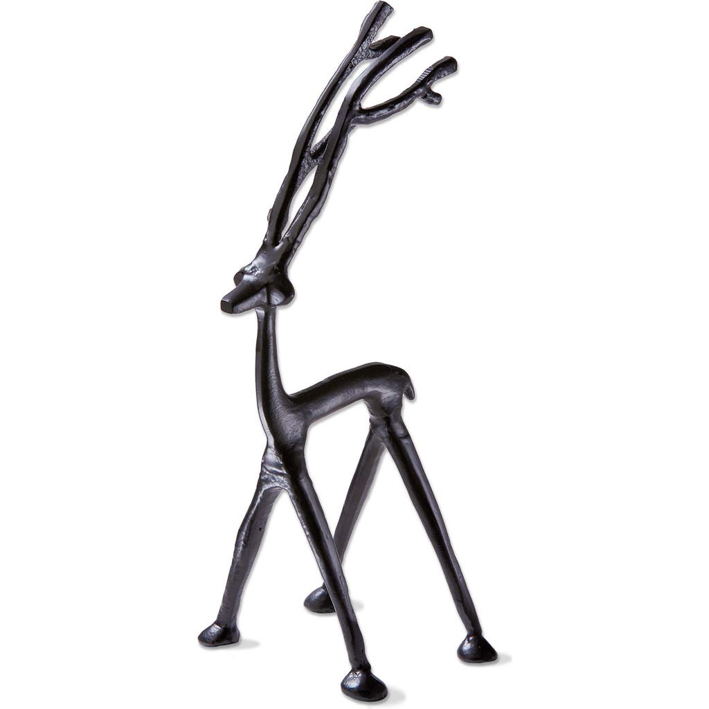Tag Large Black Cast Aluminum Reindeer Statue For Holiday Decor In Black