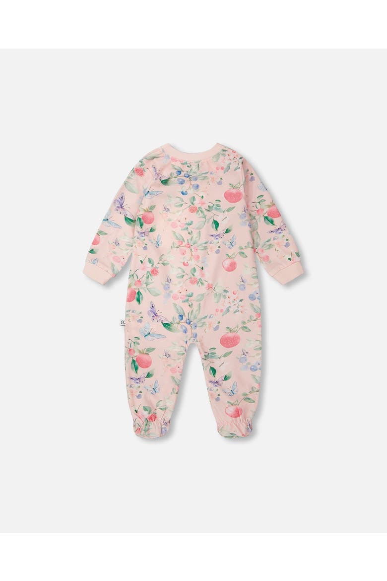 Organic Cotton Jersey Fruit One-Piece Pyjama, Alternate, color, Pink Printed Berries