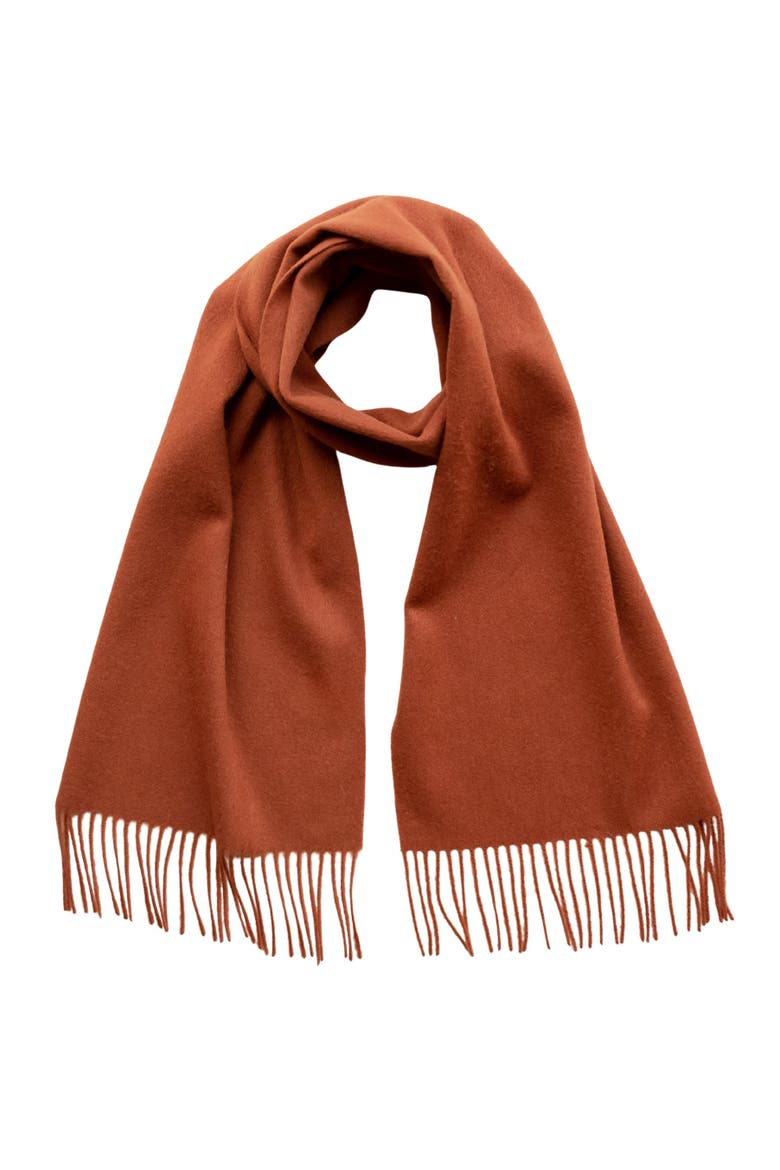 Lambswool Block Color Scarf, Main, color, Rust Melange