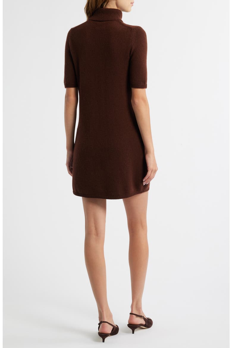 Agathe Turtleneck Cashmere Sweater Dress, Alternate, color, DARK UMBER