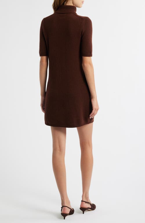 Doen Agathe Cashmere Turtleneck Mini Dress In Brown