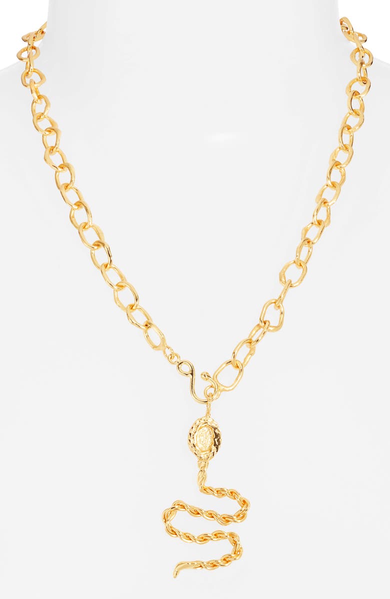 Crisobela Jewelry Magdalena Snake Pendant Necklace, Alternate, color,