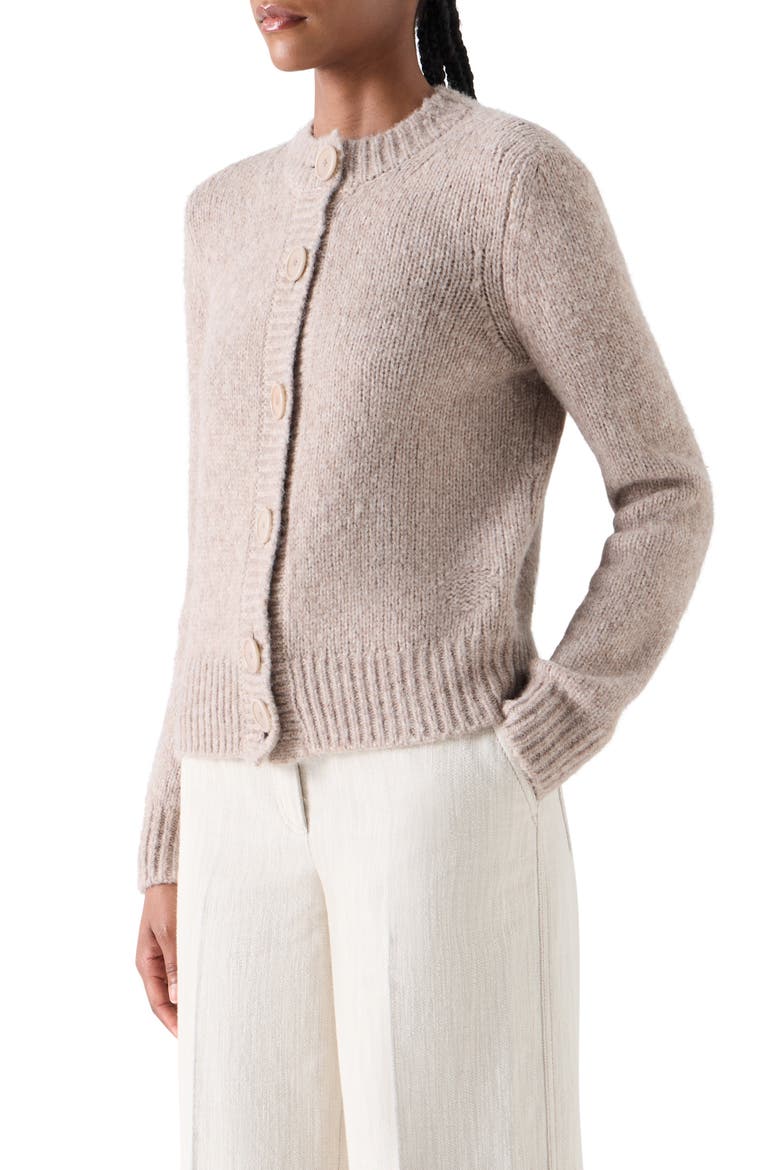 Fluffy Alpaca Blend Cardigan, Alternate, color, OAT