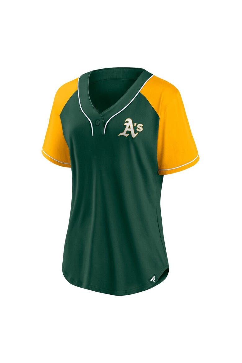 Women's Fanatics Branded Green Oakland Athletics Ultimate Style Raglan V-Neck T-Shirt, Alternate, color, Green