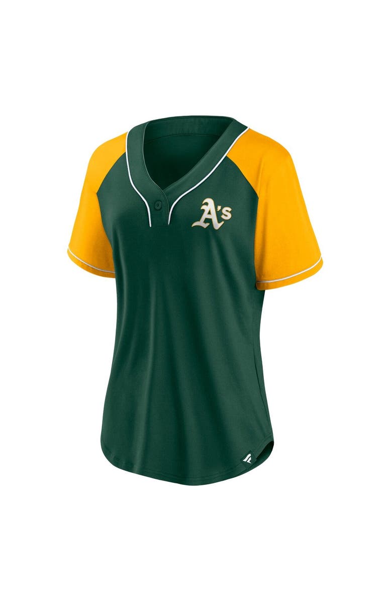 FANATICS Women's Fanatics Branded Green Oakland Athletics Ultimate Style Raglan V-Neck T-Shirt, Alternate, color, Green