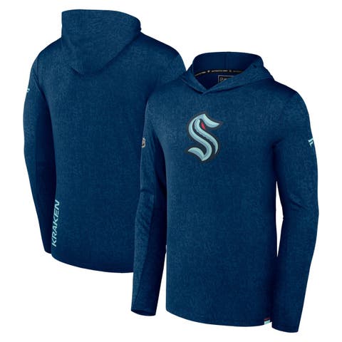 Men's Fanatics Branded  Deep Sea Blue Seattle Kraken Authentic Pro Lightweight Pullover Hoodie