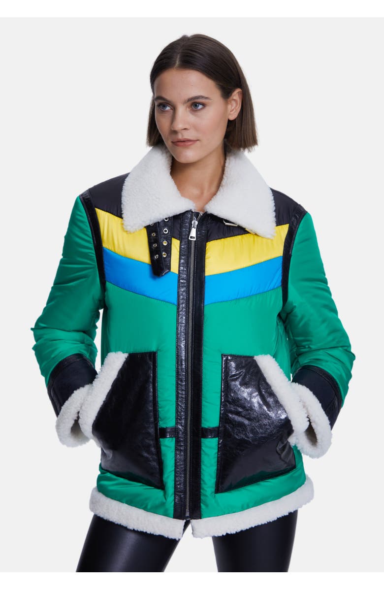 Furniq UK Clarissa Sheepskin Coat, Alternate, color, Black