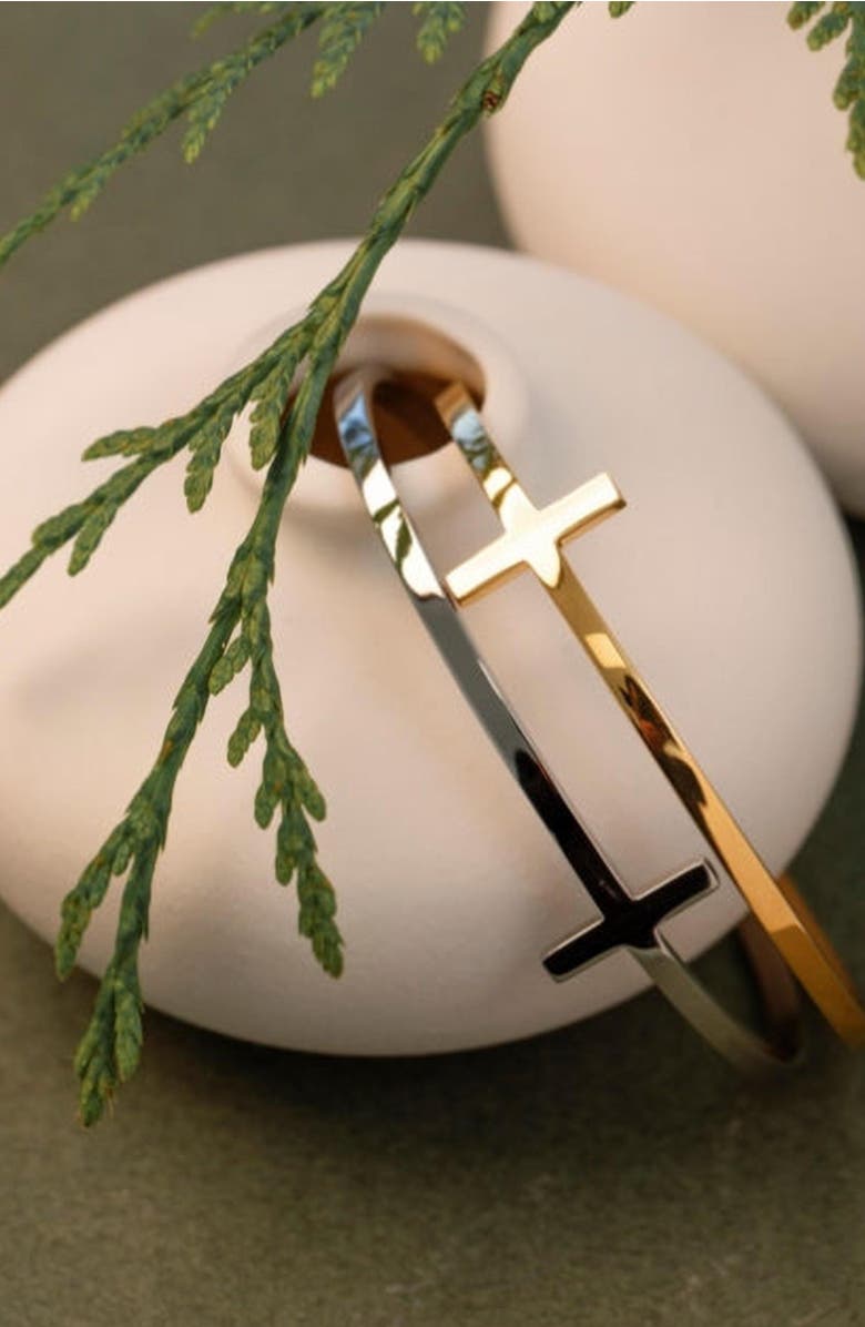 Mantra The Cross Bracelet, Alternate, color, Joshua 1:19 - Silver