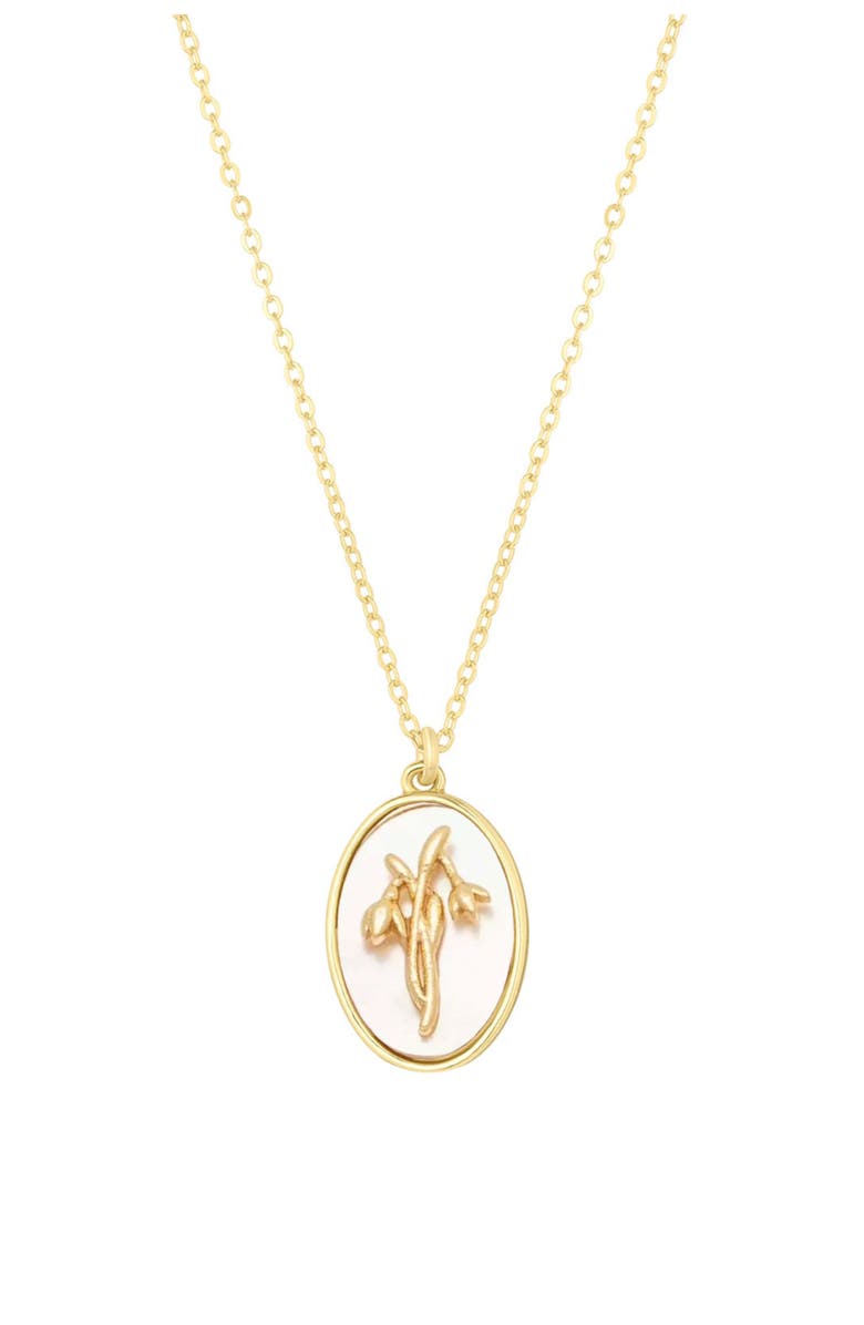 Set & Stones Katrina Birth Flower Necklace, Main, color, Gold / January