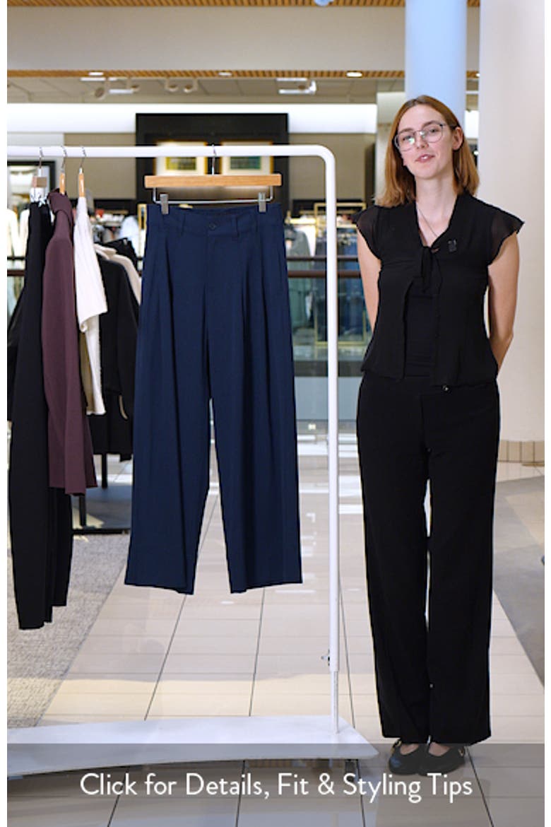 Pleated Wide Leg Ankle Pants video