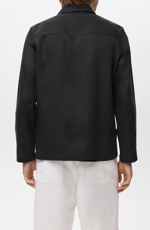 Mango Chore Jacket In Black