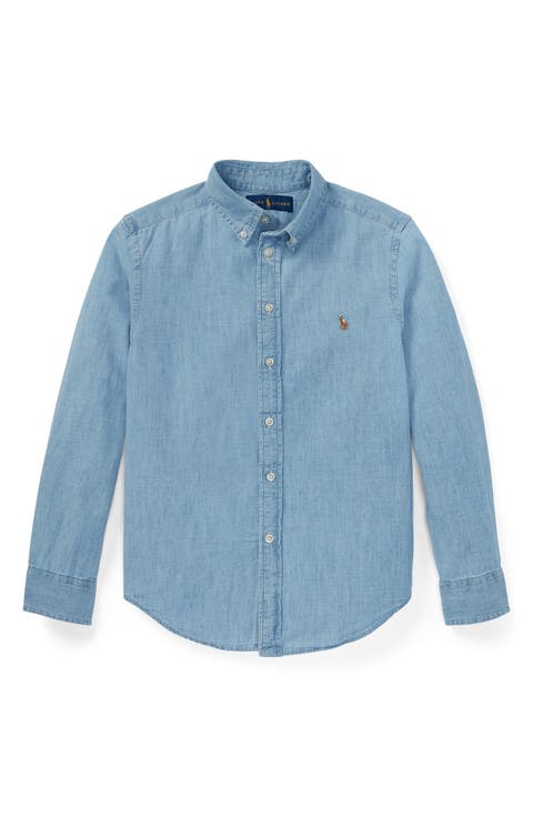 Kids' Chambray Button-Down Shirt (Big Kid)