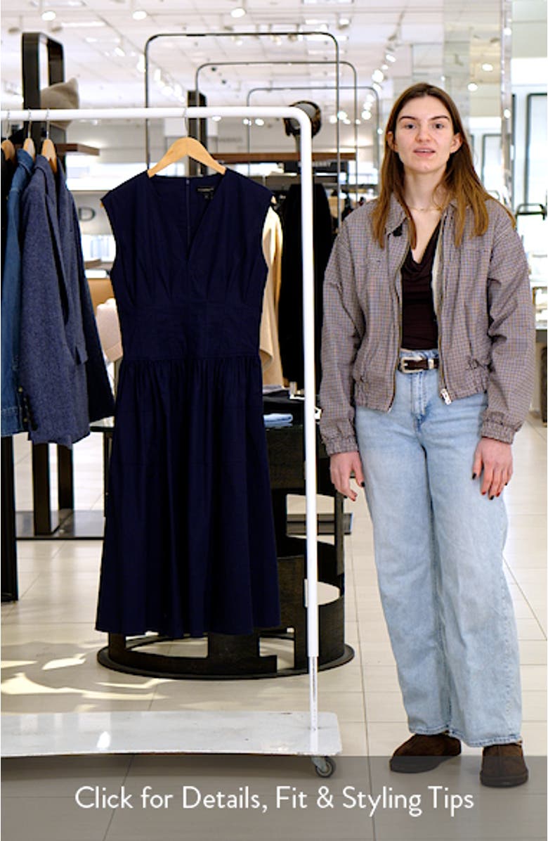 Cap Sleeve Illusion Knit A-Line Midi Dress, sales video thumbnail