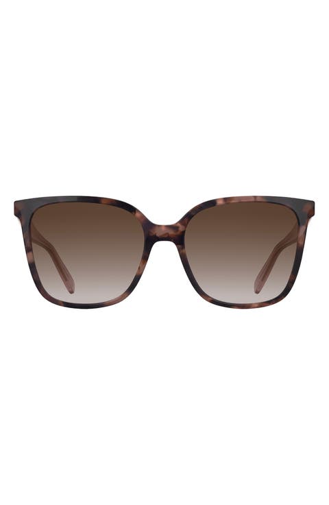 Le Pliage 55mm Gradient Modified Rectangular Sunglasses
