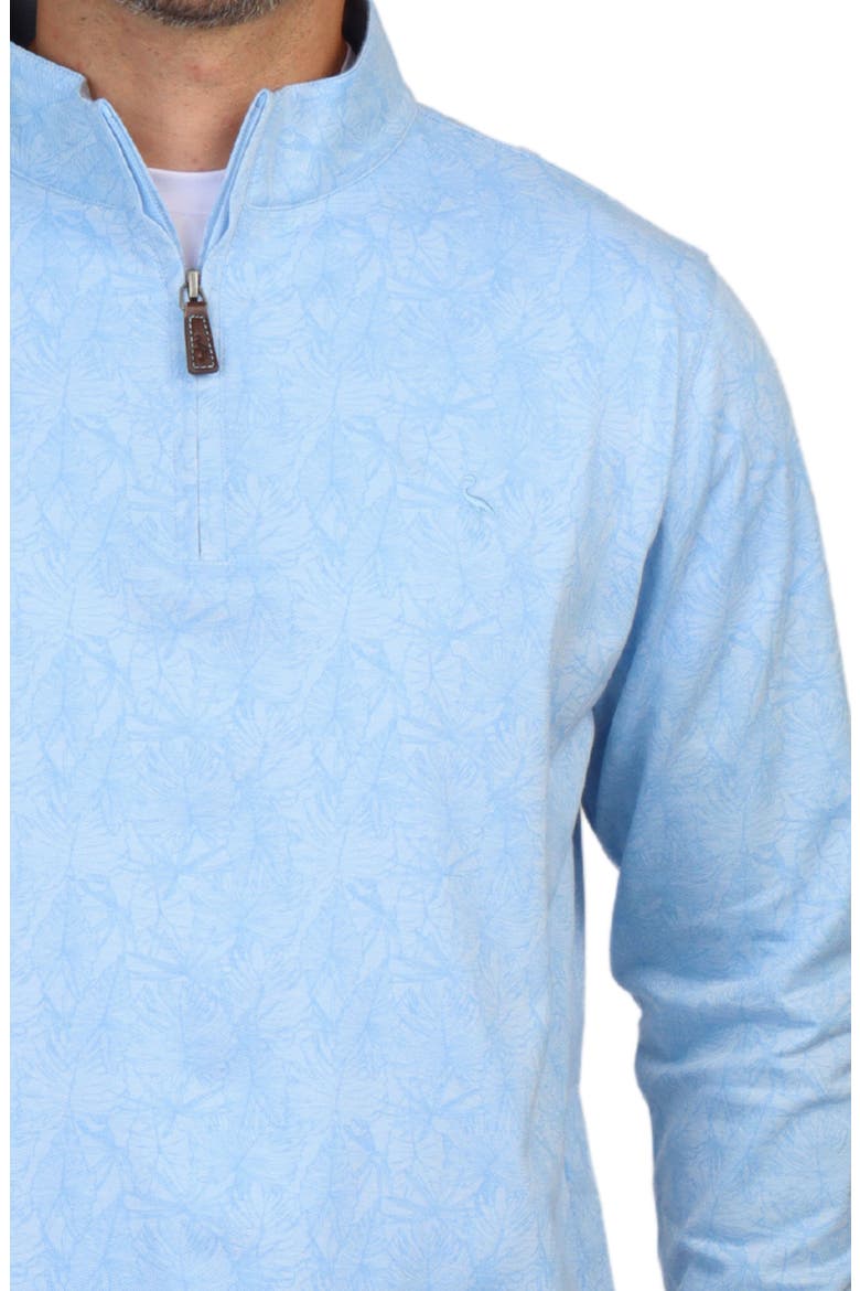 Tonal Tropical Print Micro Pique Pullover, Alternate, color, LIGHT BLUE