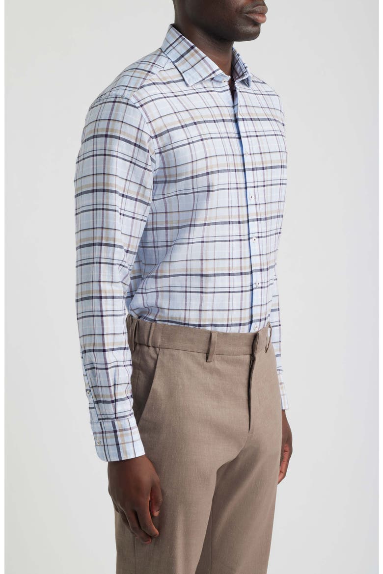 Soft Luxury Modern Fit Check Non-Iron Dress Shirt, Alternate, color, BLUE