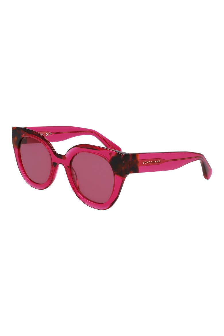 Heritage 49mm Small Round Sunglasses, Alternate, color, CYCLAMEN/ HAVANA