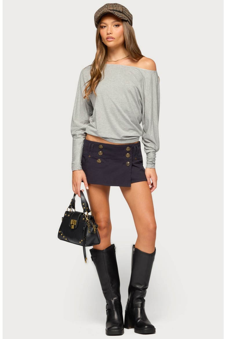 Pazzy Off Shoulder Top, Alternate, color, GRAY-MELANGE