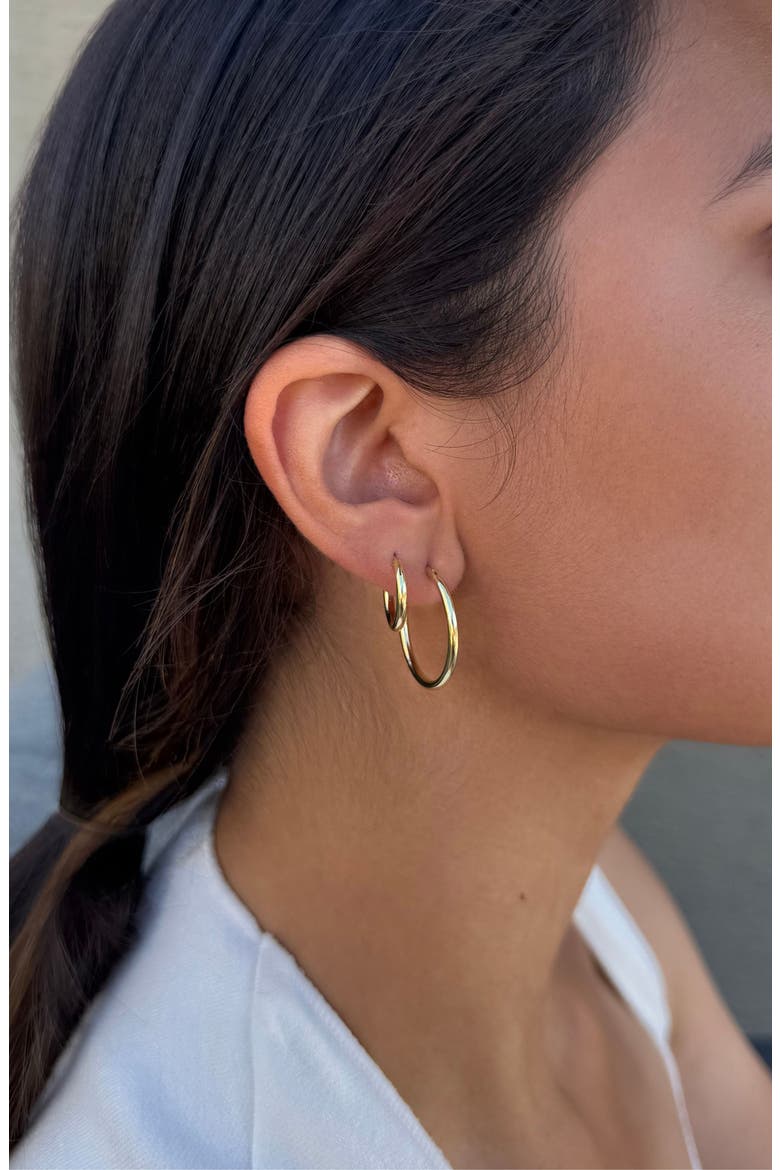 Set of 2 Endless Hoop Earrings, Alternate, color, GOLD