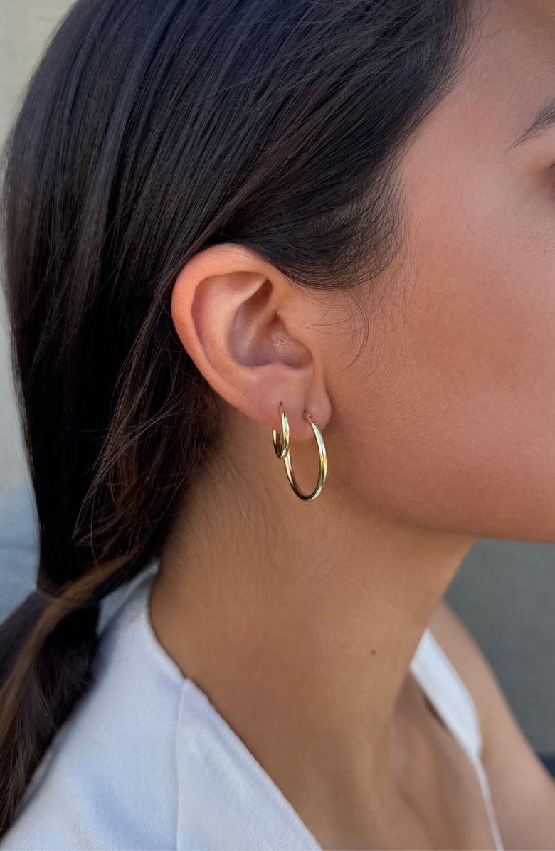 Adornia Set of 2 Endless Hoop Earrings, Alternate, color, Gold