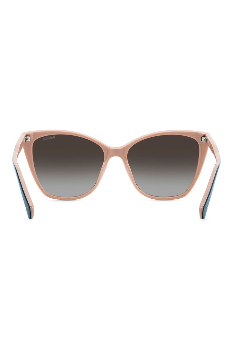 56mm Polarized Cat Eye Sunglasses, Alternate, color, TEAL PINK/ BROWN SF POLAR