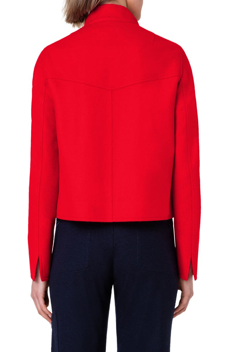 Akris punto Taglio Virgin Wool Blend Crop Jacket, Alternate, color,