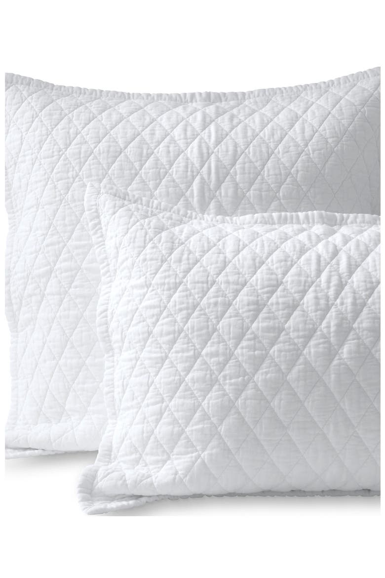 Solid Diamond Double Voile Pillow Sham, Main, color, White