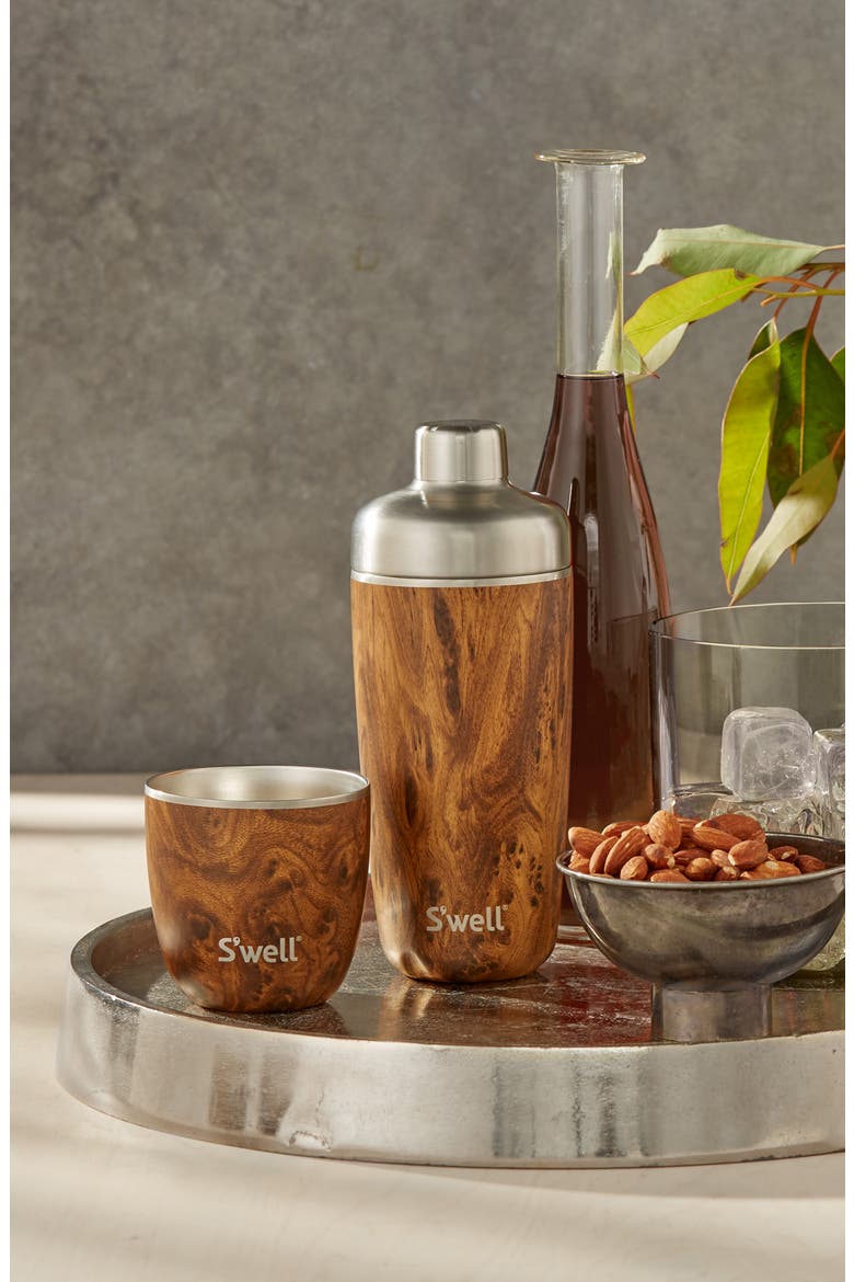 Barware Set, Alternate, color, TEAKWOOD