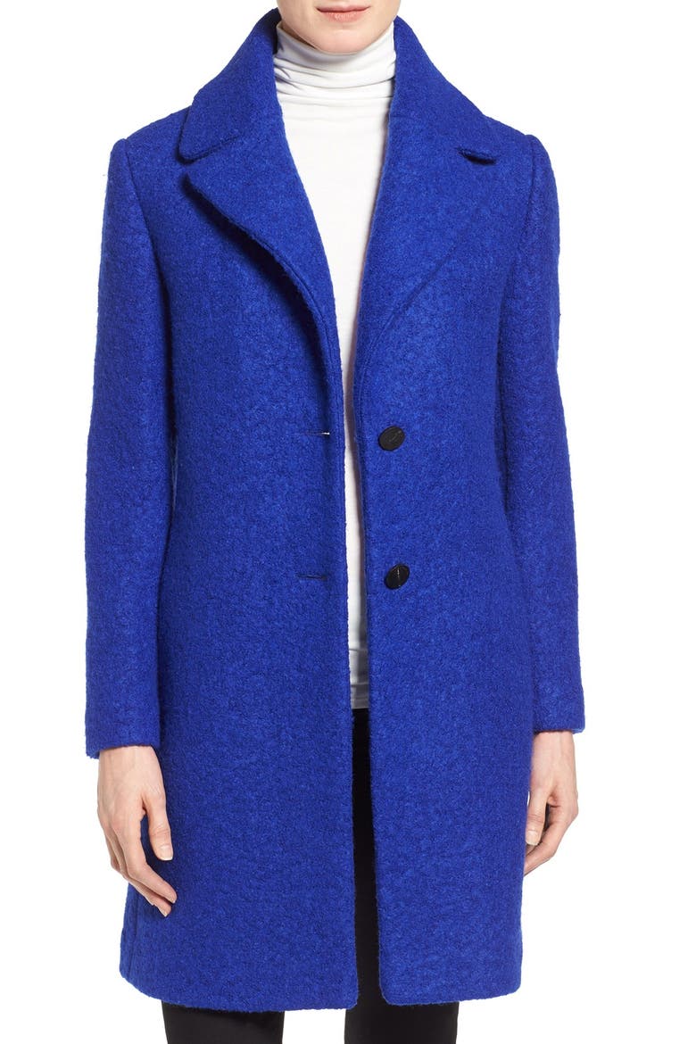 'Tessa' Boiled Wool Blend Coat, Main, color, LAPIS BLUE