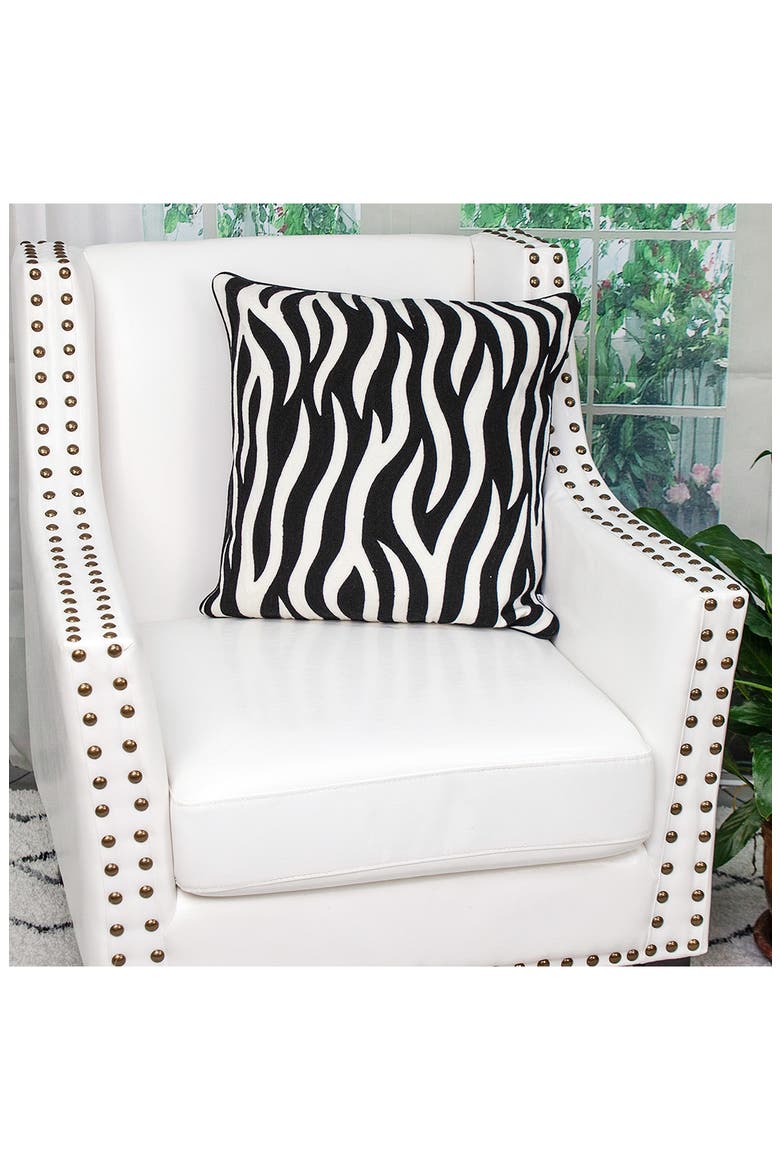 Simba Decorative Accent Pillow, Alternate, color, BLACK