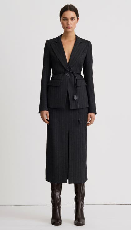 Longline Peaked Lapel Blazer
