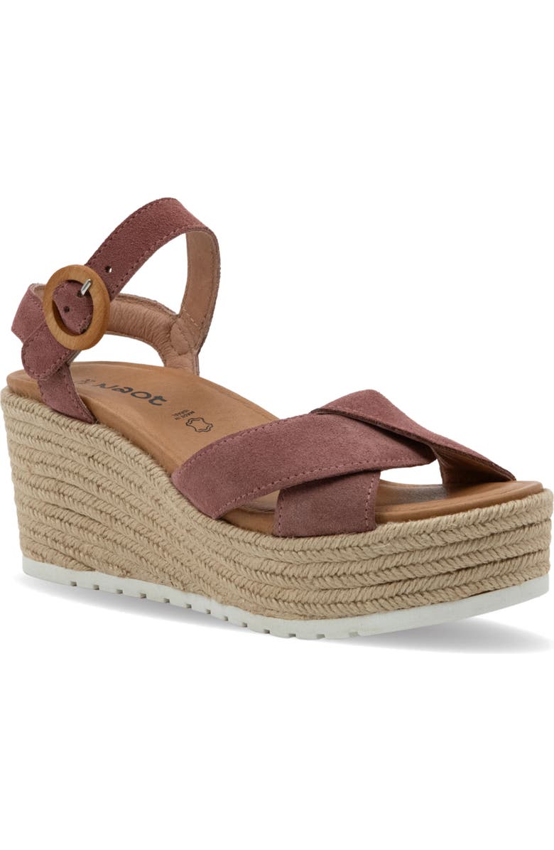 Naot Marbella Platform Wedge Sandal, Main, color, Rose Suede