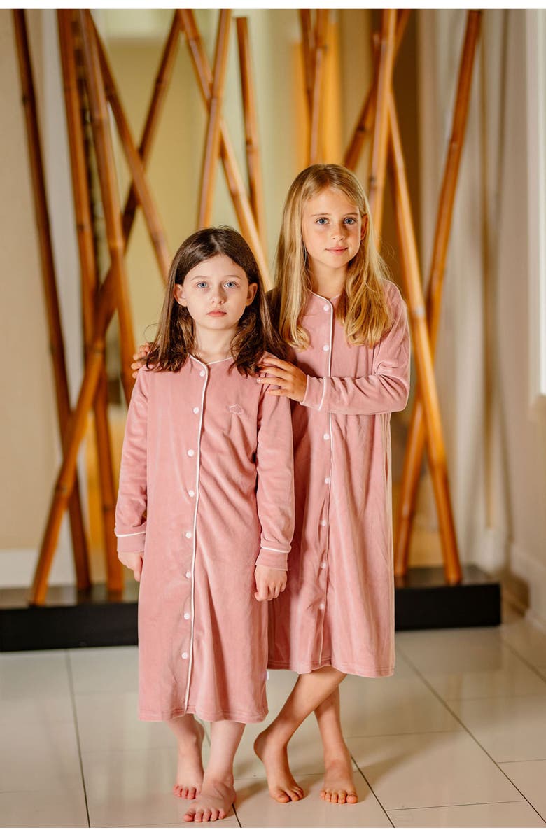 Pouf Velour Nightgown, Alternate, color, Pink