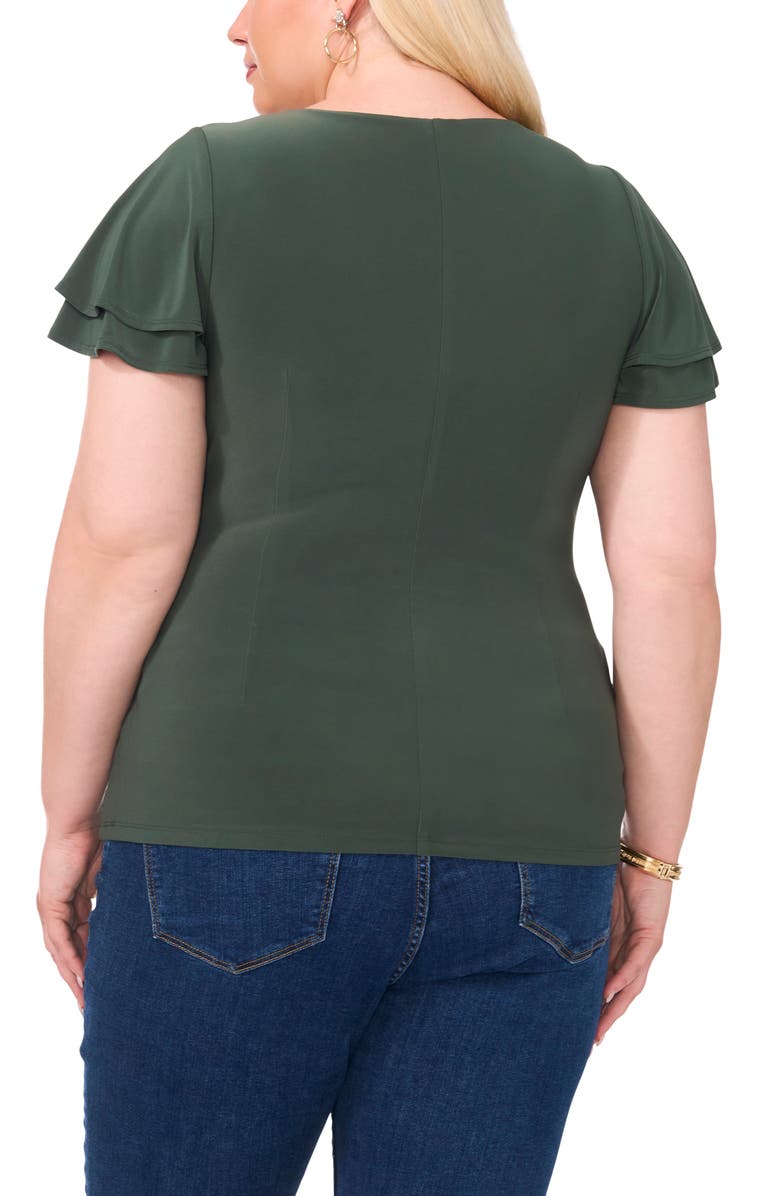 Vince Camuto Surplice V-Neck Top, Alternate, color, Military Green