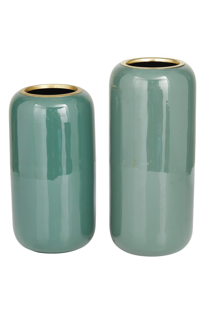 Novogratz Green 2-Piece Metal Vase, Alternate, color, 