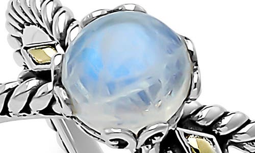 Samuel B. 18k & Silver 1.30 Ct. Tw. Rainbow Moonstone X Ring In Rainbow Moonstone