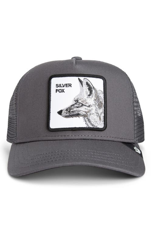 Goorin Bros . Silver Foxxx Patch Snapback Trucker Hat In Gray