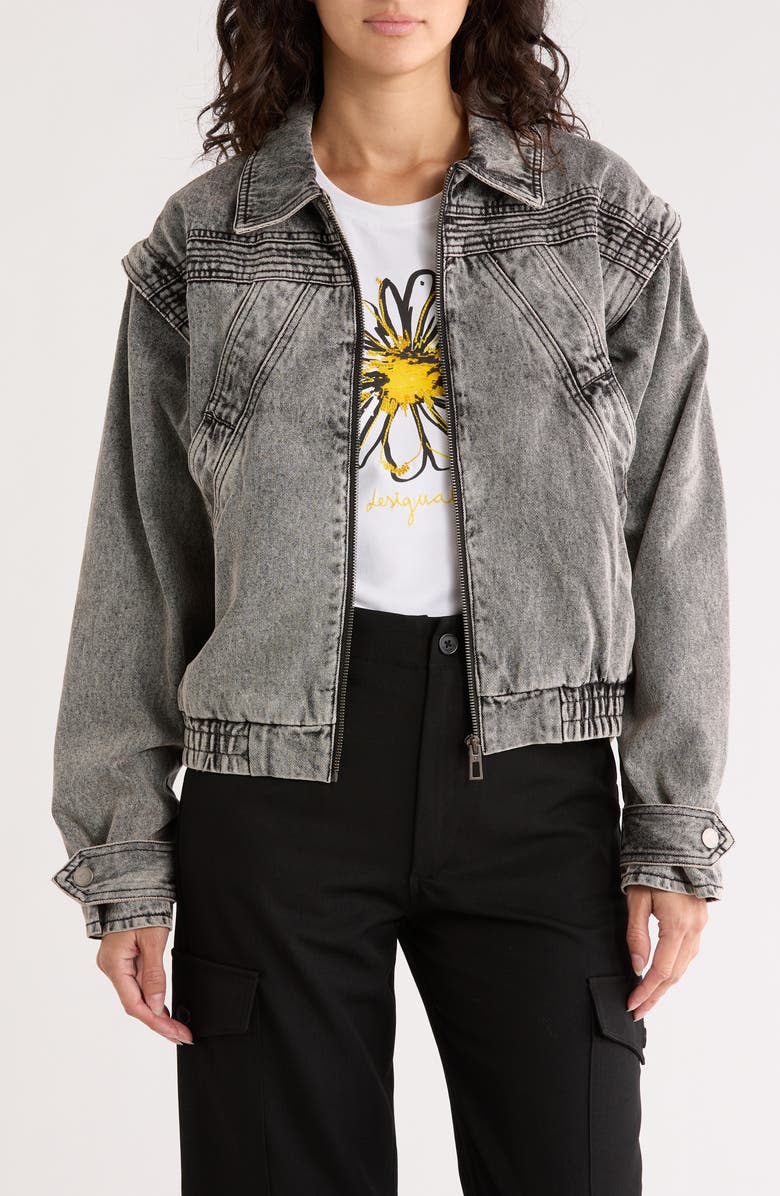 Desigual Denim Trucker Jacket, Main, color, 