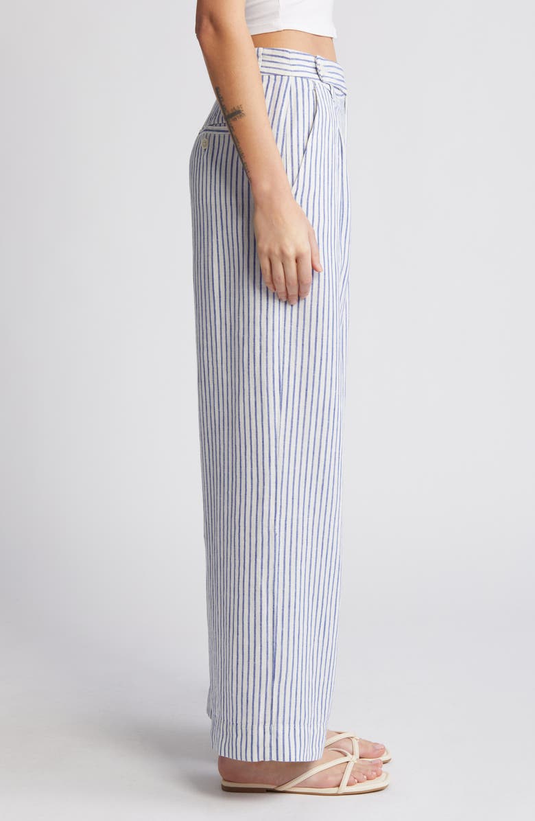 Madewell The Harlow Wide Leg Linen Pants, Alternate, color, Bluestone