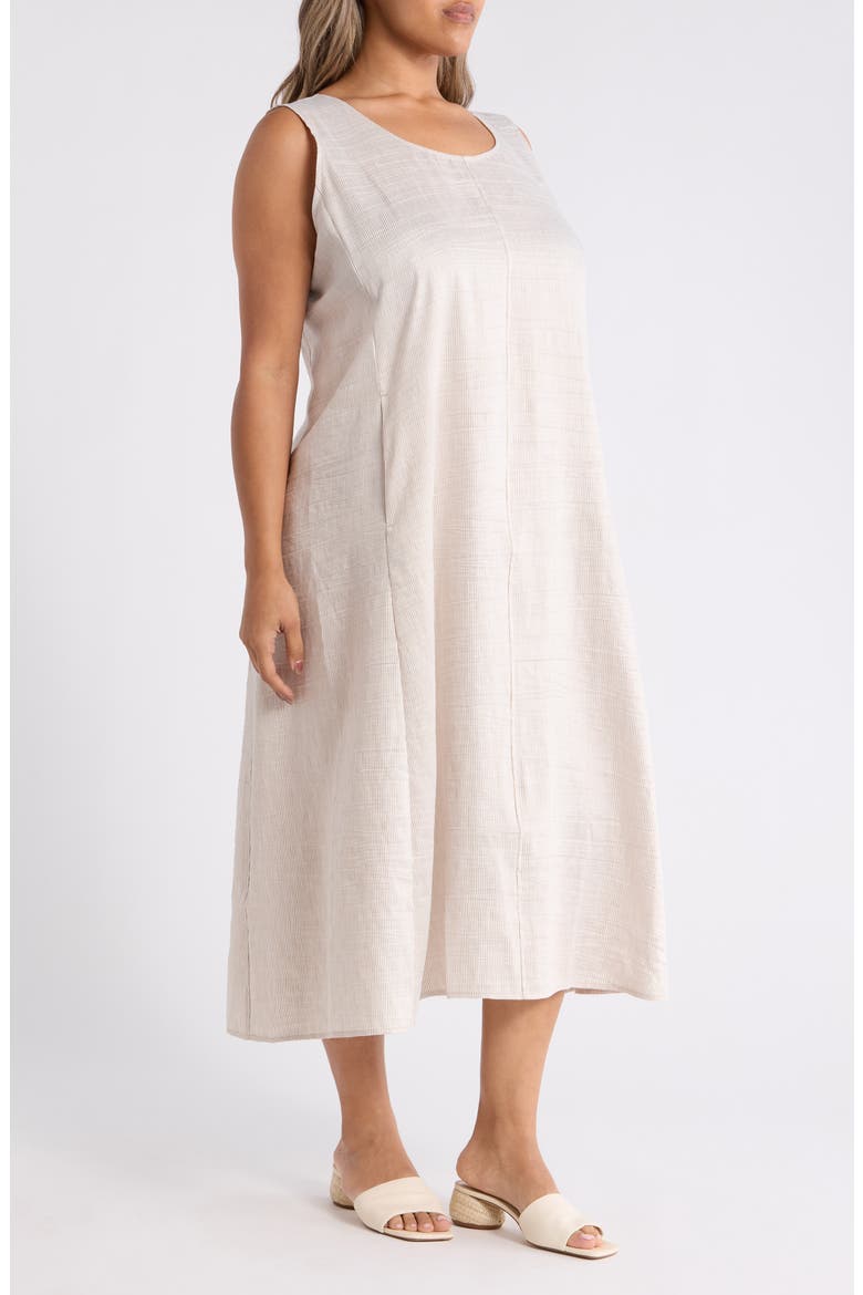 Scoop Neck Linen Blend Shift Dress, Alternate, color, WHEAT