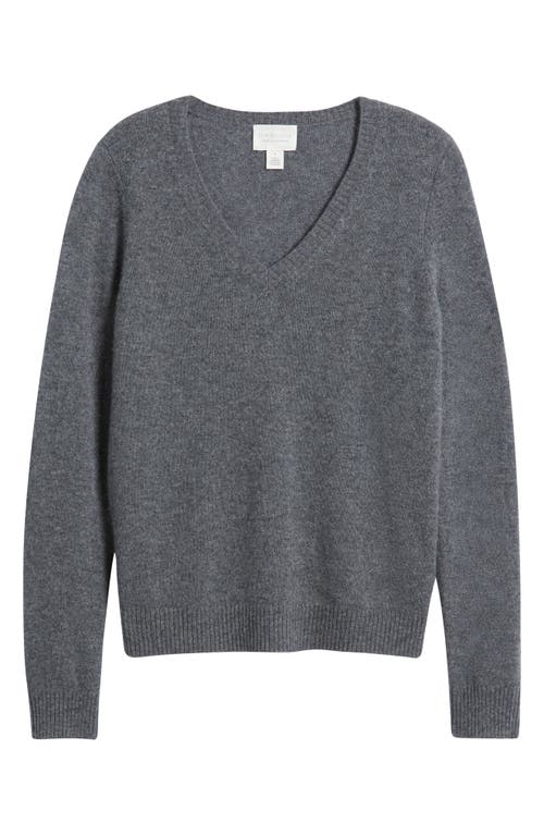 Caslonr Caslon(r) Cashmere V-neck Sweater In Gray