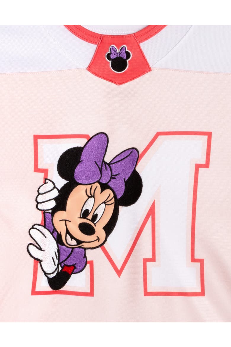 Minnie Mouse Athletic Hockey Jersey, Alternate, color, Pink White Minnie